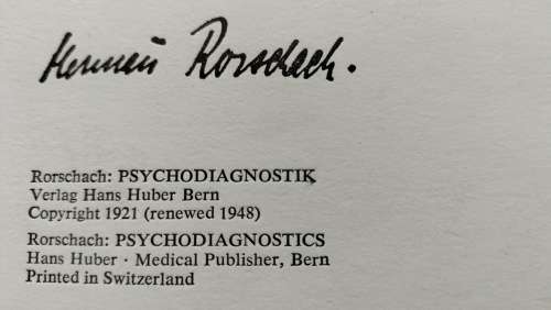 Genuine 1948 Hermann Rorschach Psychometric Testing Plate (Plate II)