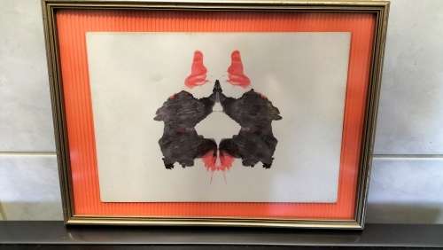 Genuine 1948 Hermann Rorschach Psychometric Testing Plate (Plate II)