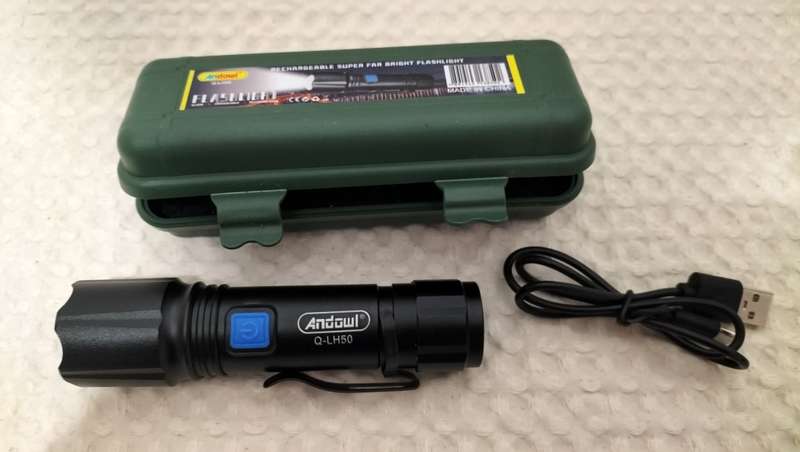Rechargeable Super Far Bright Flashlight - With Charger And Boxed