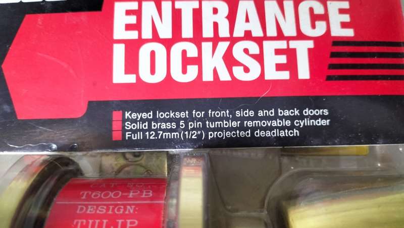 Posse Tulip T600 PB Polished Brass Entrance Lock Set (New) Read Description