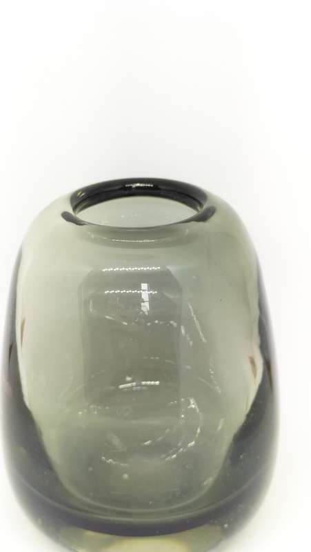 A Superb Smokey Glass Heavy Recycled Glass Vase - 374g