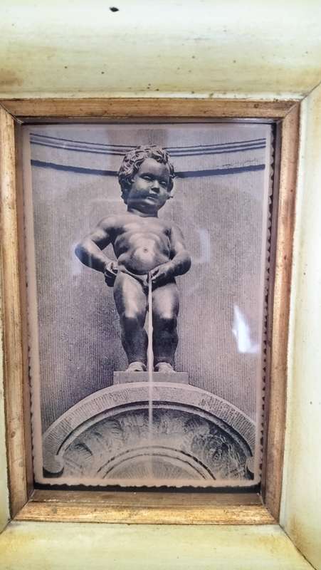 Magnificent Vintage Framed Photo Of Mannekin Piss