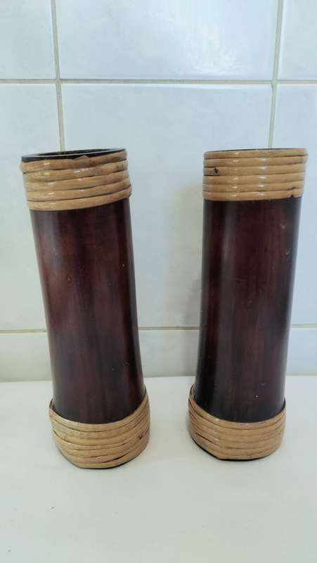 Set of 2 Bamboo Vases
