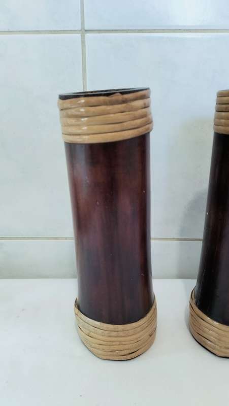 Set of 2 Bamboo Vases
