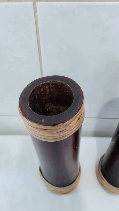 Set of 2 Bamboo Vases