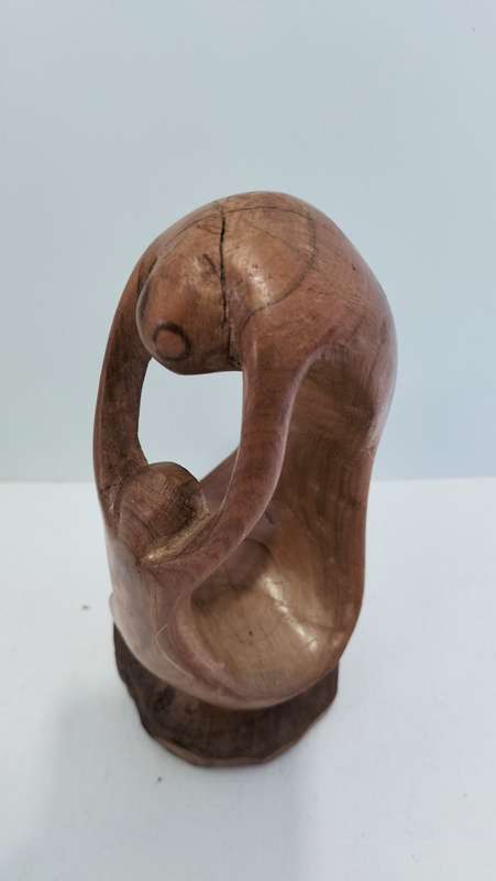 A Beautiful Mother and Child African Woodcarving