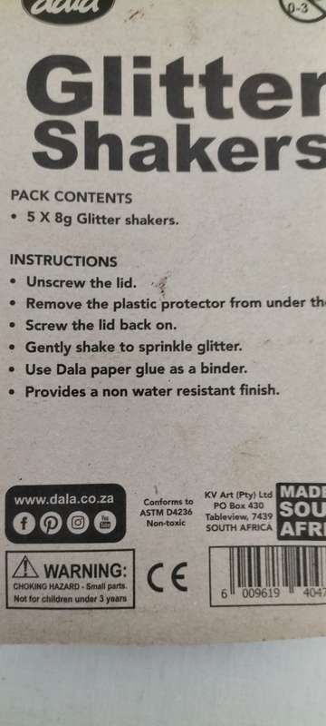 5 x New Sealed 5g Glitter Shakers