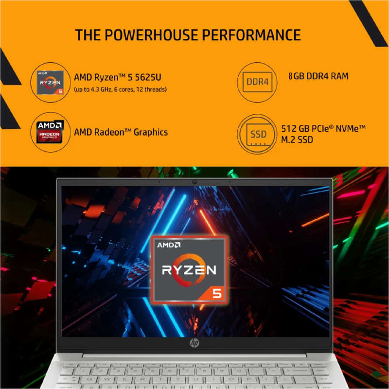 [12th Gen] HP Laptop 15s-EQ3001NI - Ryzen 5 5625u 8GB RAM 512GB SSD - Excellent Condition