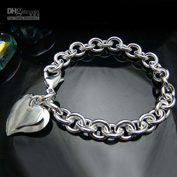 925 silver charm heart bracelet
