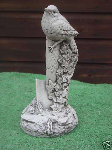 Cement Garden Ornament- Bird on a spade