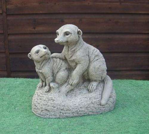 Cement Garden ornament - Meerkat Mom and Baby
