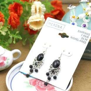 sliver cat's eye gemstone earrings