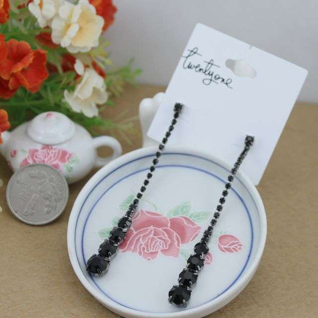 New Dangle Earrings with black acrylic stone