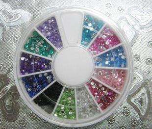 1600 Nail Art Rhinestone Glitter Tip Mix Gem Stone