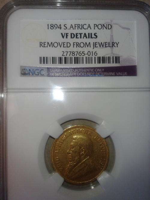 1894 GOLD KRUGER POND - NGC GRADED - VF DETAILS