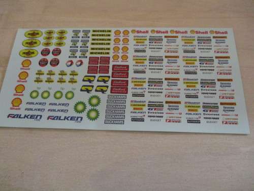 1/32 SCALE WATERSLIDE DECALS (FALKEN PENNZOIL AND OTHERS.    IE:SCX SCALEXTRIC NINCO