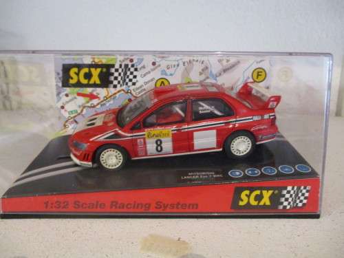 1/32 SCALE SCX SLOT CAR MITSUBISHI LANCER EVO 7 WRC
