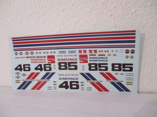 1/32 SCALE WATERSLIDE DECALS DATSUN 510 10 X 20CM IE SCX NINCO SCALEXTRIC AIRFIX AND REVEL.