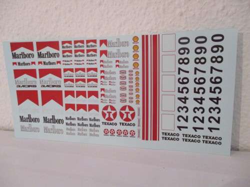 1/32 SCALE WATERSLIDE DECALS MARLBORO IE: SCX NINCO SCALEXTRIC AIRFIX AND REVEL