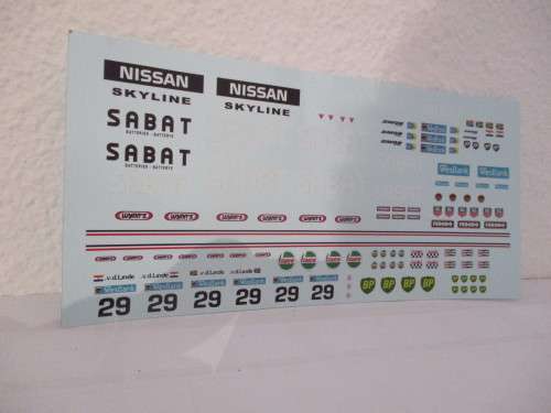 1/32 SCALE WATERSLIDE DECALS SABAT  FOR SCALEXTRIC,SCX NINCO AIRFIX AND REVEL