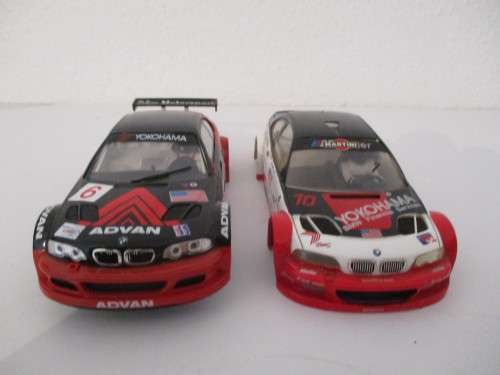 1/32 SCALE NINCO SLOT CAR BODY AND CHASSIS (2 BODIES,1 CHASSIS) BMW (SPARES OR REPAIRS)