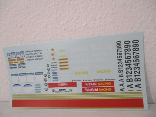 1/32 SCALE WATERSLIDE DECALS WINFIELD FOR SCX,SCALEXTRIC,NINCO,CARRERA,FLY AND SLOTIT CARS