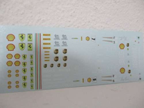 1/32 SCALE SLOT CAR OR DIE CAST WATERSLIDE DECALS FOR F1 FERRARI (2019)