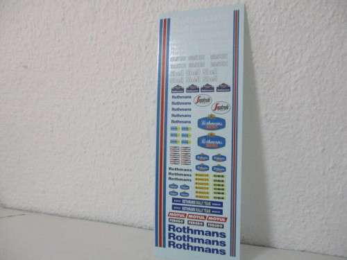 1/32 SCALE WATERSLIDE DECALS ROTHMANS FOR SLOT CARS IE:SCALEXTRIC,SCX NINCO,FLY AND CARRERA