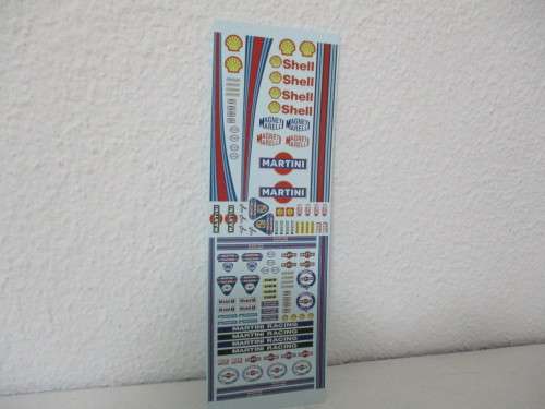 1/32 SCALE WATERSLIDE DECALS MARTINI FOR SLOT CARS IE:SCX SCALEXTRIC NINCO AND CARRERA