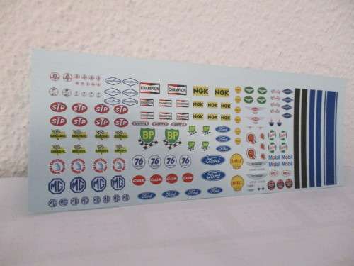 1/32 SCALE WATERSLIDE DECALS FOR SLOT CARS AND DIE CAST CARS (VARIOUS SPONSERS)