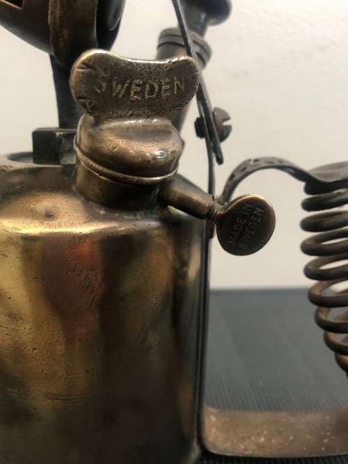 VINTAGE BRASS  `RADIUS `NO 52 MAX SIEVERT BLOW TORCH MADE IN SWEDEN