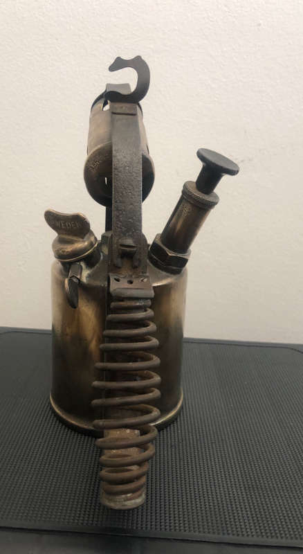 VINTAGE BRASS  `RADIUS `NO 52 MAX SIEVERT BLOW TORCH MADE IN SWEDEN