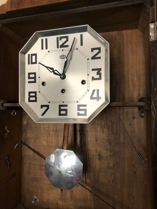 ANTIQUE oDo WALL CLOCK  MADE IN FRANCE  c 1929-1930