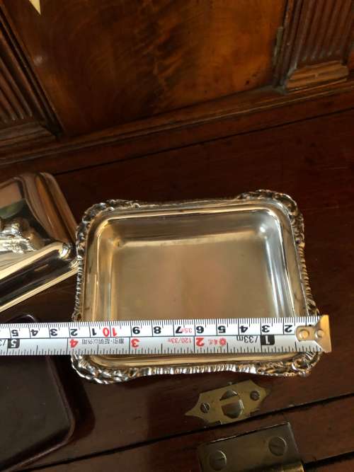 Butter Dish With Bakelite Liner And Golf Bag As Handle (Silver Plate)