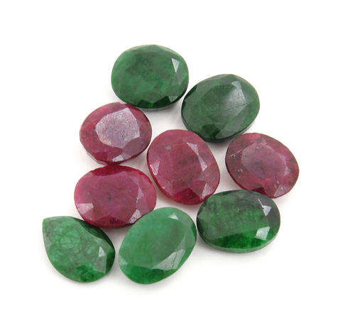 102 Carat Certified Ruby and Emerald Gemstone Lot