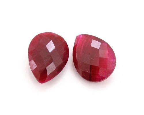 20.29 Carat IGLI Certified Pear Shape Ruby Gemstone Pair