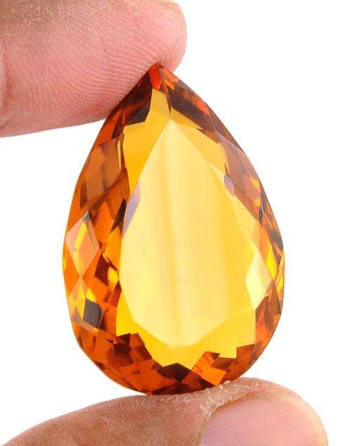 59.92 Carat  MGL Certified Pear Shape Citrine Gemstone
