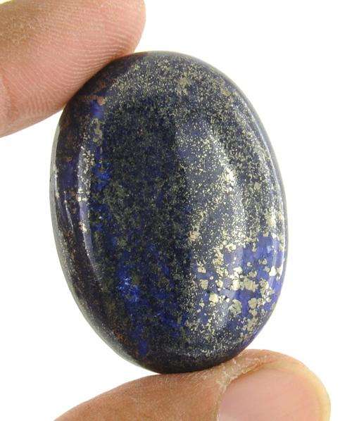 GOLD PYRITE 94.67 Ct MGL Certified LAPIS Lazuli Gemstone - Oval Cabochon