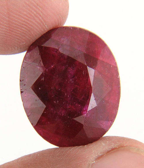 Very Lustrous 37.46 Ct Certified Oval Cut Ruby Gemstone - MGL Certified