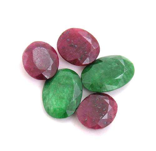 46.60 Ct  Natural Ruby and Emerald Gemstone Lot