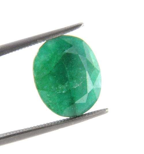 5.39 Carat  Natural Emerald Gemstone-Oval Mixed Cut