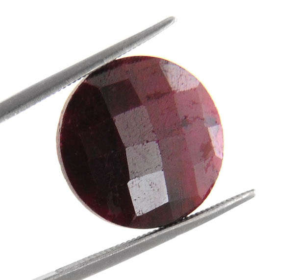 12.27 Ct Round 15mm Faceted Ruby Gemstone - IGLI Certified