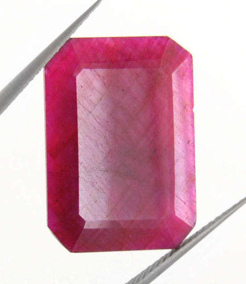 36.97 Ct IGLI Certified Pnkish Red Ruby Gemstone - Octagonal Step Cut
