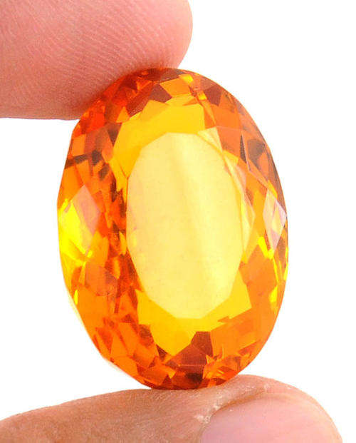 Natural 56.84 Ct MGL Certified Oval Cut Hydro Citrine Gemstone - AAA Quality