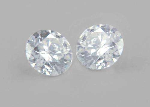 0.06 Carat Round Brilliant Cut White Diamond Pair for Earrings Manufacturing