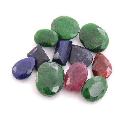 73 Carats of Blue Sapphire, Ruby and Emerald Gemstone for Jewellery Mounting or Resale