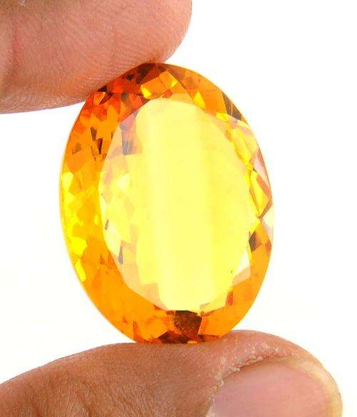 MGL Certified Oval Mixed Cut Hydro Citrine Gemstone - 38.03 Ct