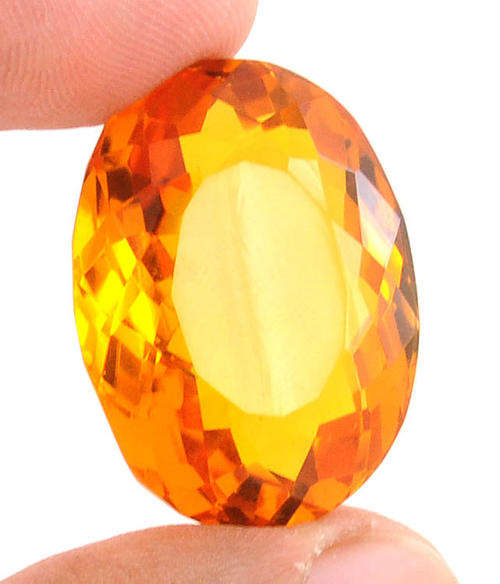 MGL Certified Oval Cut Hydro Citrine Gemstone - 62.58 Carat AAA Quality