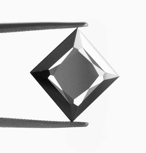 Certified 2.98 Carat Moissanite Princess Cut Black Diamond - AAA Quality Stone