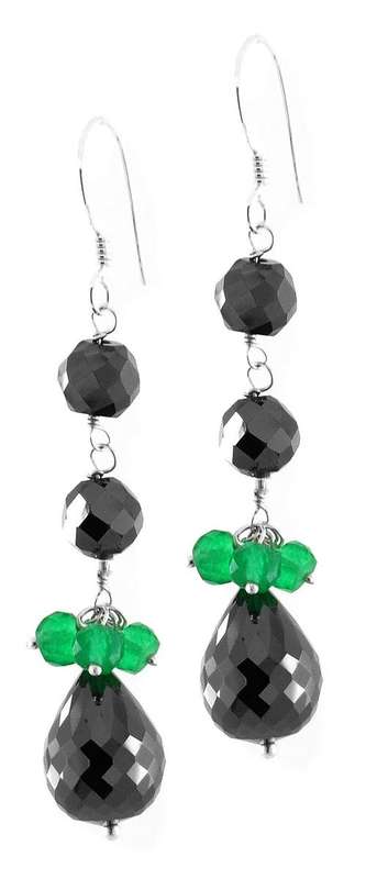 20 Carat Moissanite Black Diamond Beaded Earring-MGL Certified